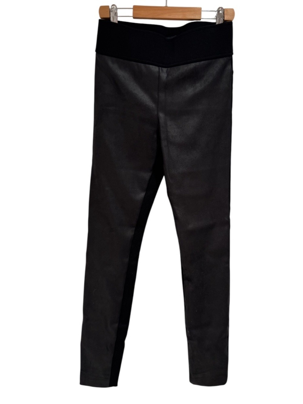 CLUB MONACO black faux leather front leggings - size 0